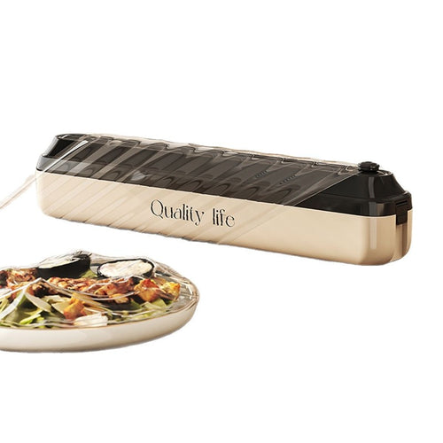 1pc Cling Film 3-in-1 Cutter: No-Hole Kitchen Storage Wall-Mounted Dual-Directional Sliding Blade Food-Grade Cutter