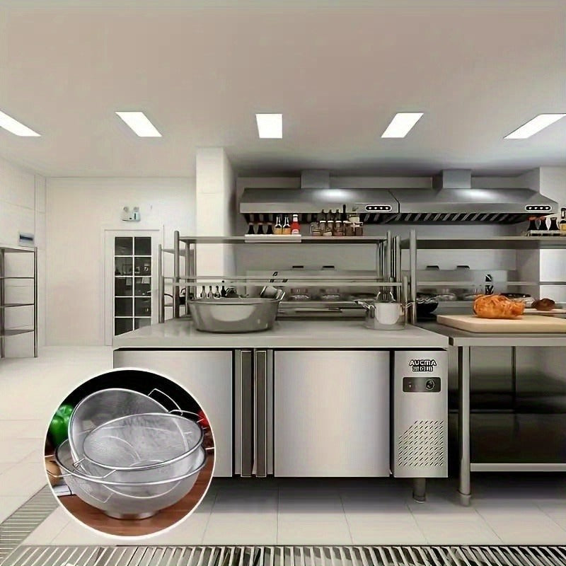 2pcs (large + Small) Filter Basket, Double Handle Leakage Basin, Fruit Basket, Vegetable Washing Tool, Rice Washing Drainage Basket, Kitchen Drainage Basket, Household Storage Utensils, Multi-functional Tools